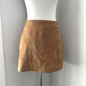 Sun and Shadow Suede Mini Skirt